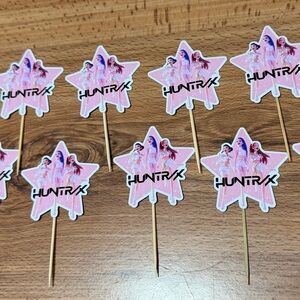 Pink Star Party Huntrix Cupcake Toppers